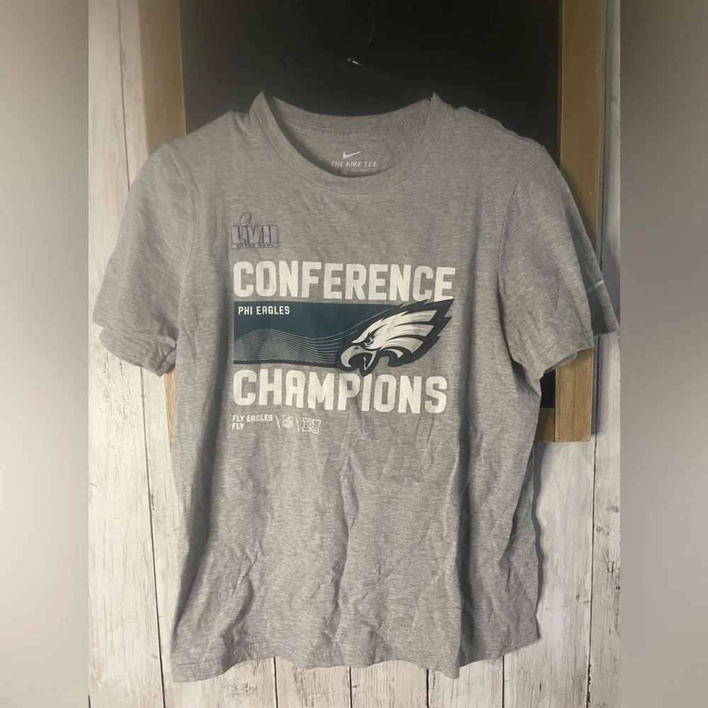 Philadelphia Eagles Boy's Nike 2022 NFC Champions Locker Room Tee WR4 Gray Large